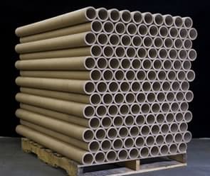 Palletized cardboard tubes from Valk Industries, Inc.